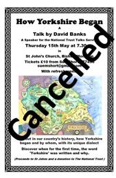 Talk: How Yorkshire Began. NOW CANCELLED